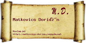 Matkovics Dorián névjegykártya